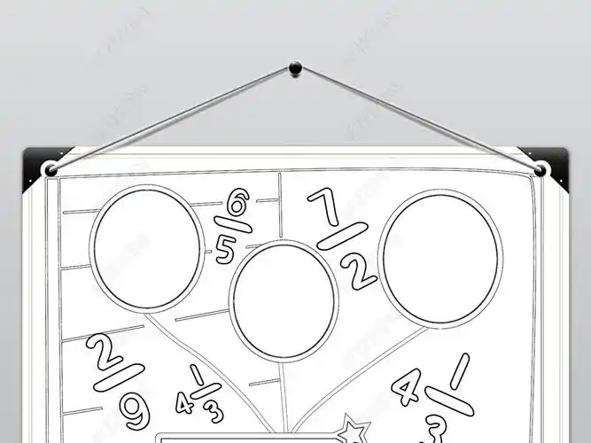 原创简单思维导图通用数学手抄报认识分数小报模板版权可商用
