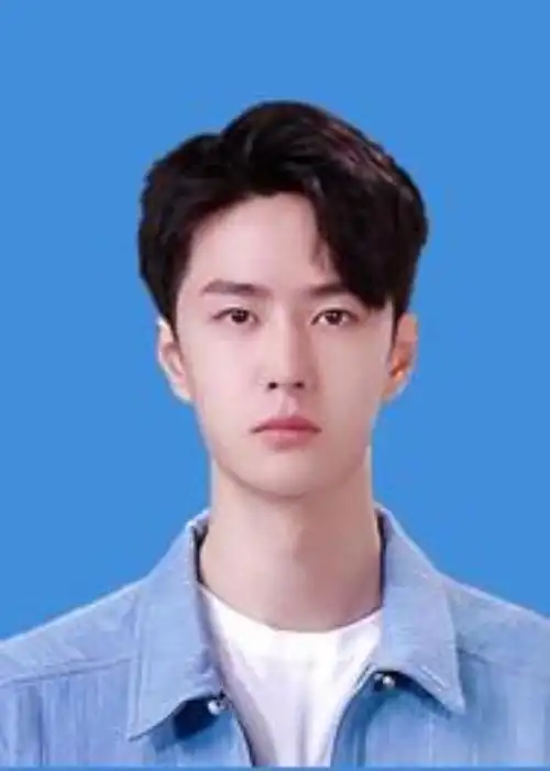 王一博证件照高清图片我用ppt给王一博做了3张证件照