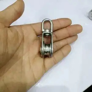 芝省力不锈钢轴承滑轮手拉起重器家用升降手动滑轮吊环起重可拆小