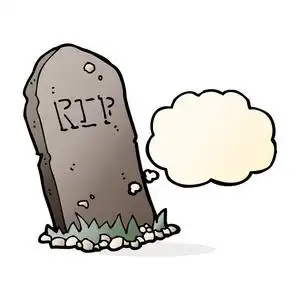 卡通幽灵般坟墓与思想泡泡照片