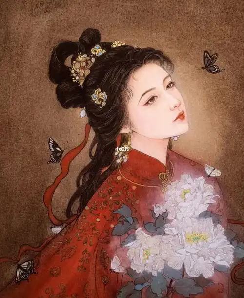 千老师古风课作业红衣女子