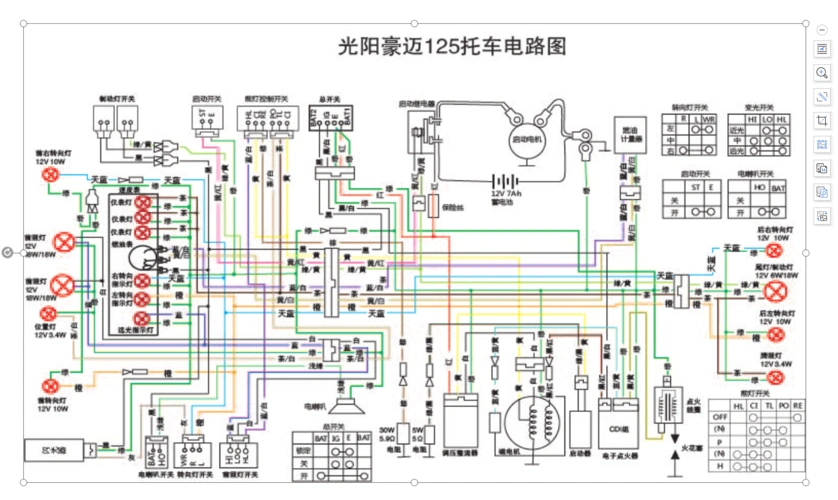 摩托车的电路原理图免费下载
