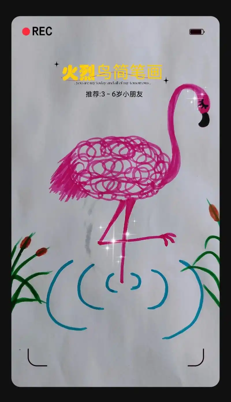 《火烈鸟简笔画》这样画火烈鸟超简单!