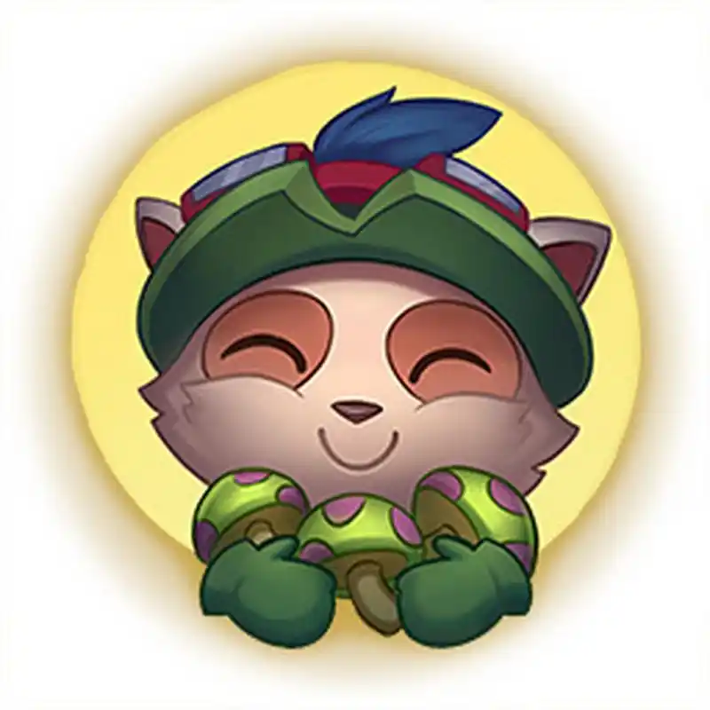 英雄联盟彼岸灵花皮肤#【测试服新增表情】提莫来送蘑菇啦96#英雄