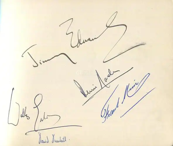 an album containing approximately 14 autographs of celebrities