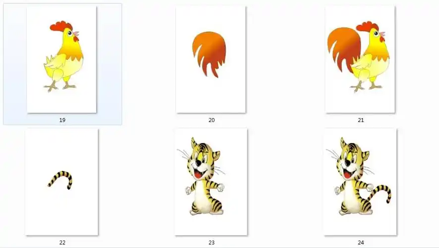 自闭症aba教学动物的尾巴/花纹局部整体配对卡片儿童康复训练教具