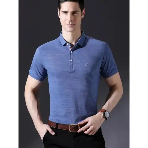 恒源祥男士短袖t恤夏装棉韩版翻领t恤潮流纯色polo衫