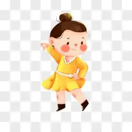 手绘插画风少儿拉丁舞元素pngpsd卡通手绘女孩表演芭蕾舞元素pngpsd