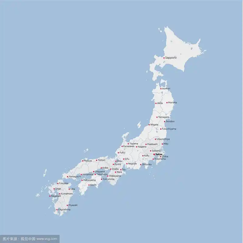 日本国家地图日本岛屿模板