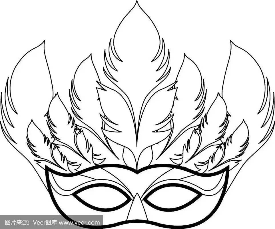 化妆舞会面具图标黑白设计
