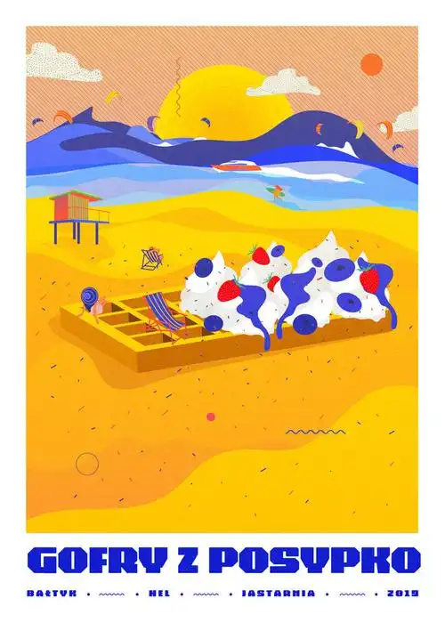 扁平风格14款色彩明亮的插画海报