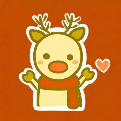 圣诞节情侣头像可爱麋鹿卡通圣诞快乐