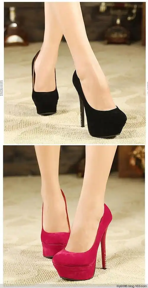 绒面高防水台超细高跟鞋 - lllp9386 - 美不胜收的网络世界