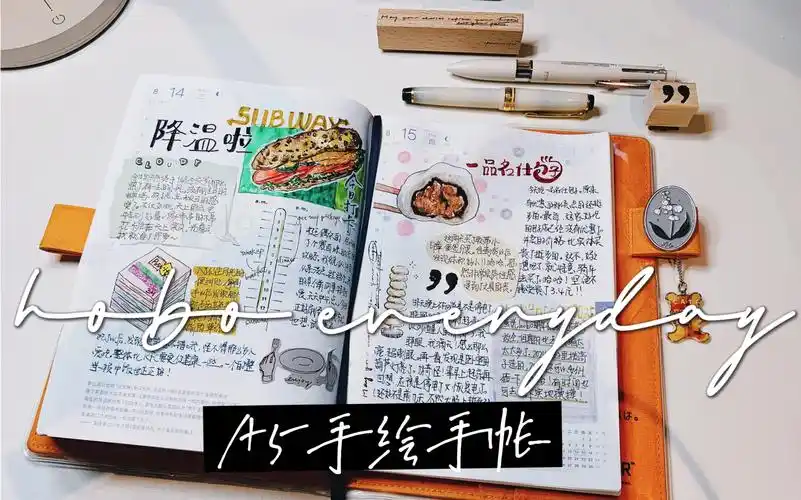 晚间手绘手帐 | hobonichia5 | 满字党专属的色彩书