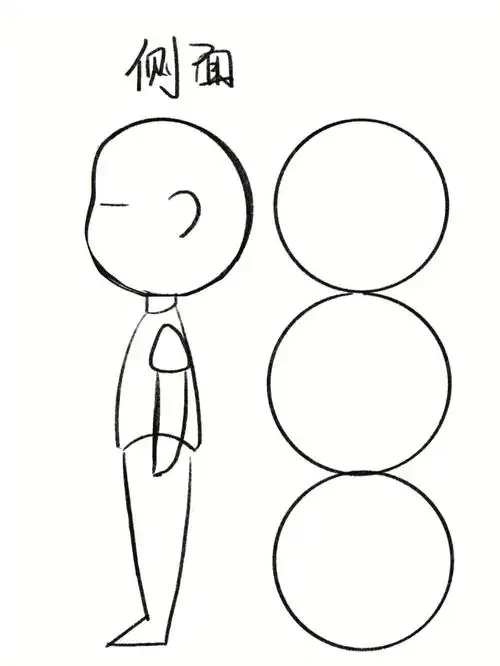 每日线稿练习人物的不同角度侧面
