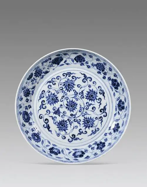【明 青花缠枝莲盘】拍卖品_图片_价格_鉴赏_明代青花瓷器_雅昌艺术品