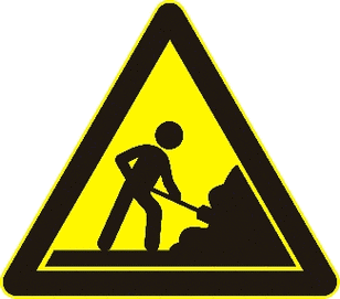 施工标志(交通警示标志之一)_尚可名片