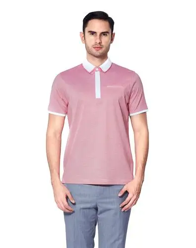 清爽休闲细纹浅色短袖t恤