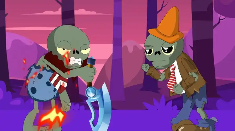 满面怒容的侏罗纪僵尸执刀行走在马路上,路人纷纷惊恐的躲避,只有路障