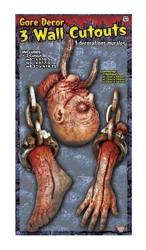 forum novelties 3 piece gore decor severed body part cutouts