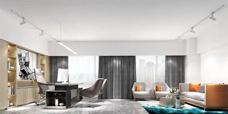 高端老总办公室效果图(董事长办公室装修设计)