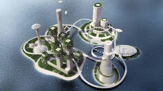 未来城市天际线图片