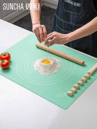 硅胶双枪擀面垫食品级加厚烘焙胶垫厨房面板揉面垫