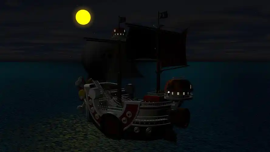 海贼王 万里阳光号 自学c4d练习 简模与low poly结合