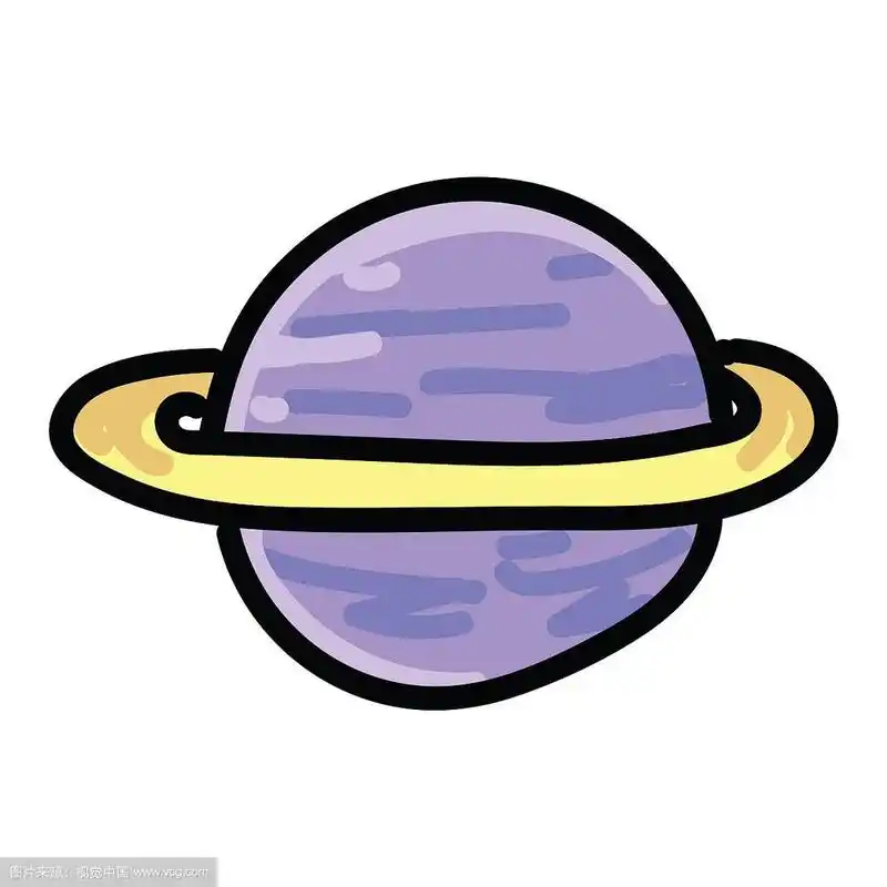 可爱的紫色星系行星卡通