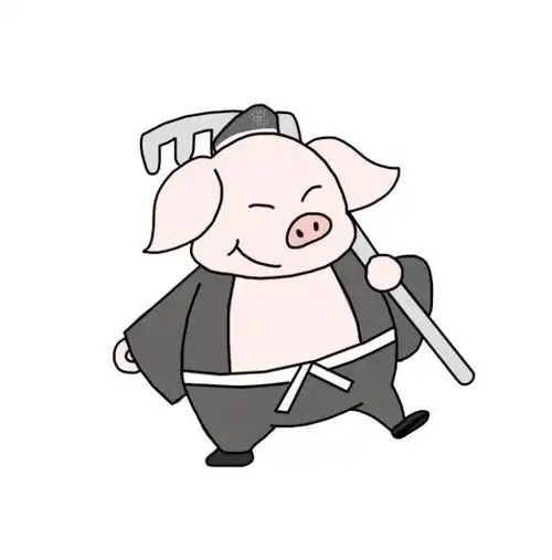 卡通猪八戒头像简笔画