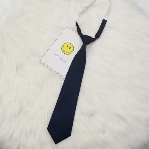 涤棉懒人jk小领带免打黑色酒红藏青纯色韩版混纺学生基础款校服班