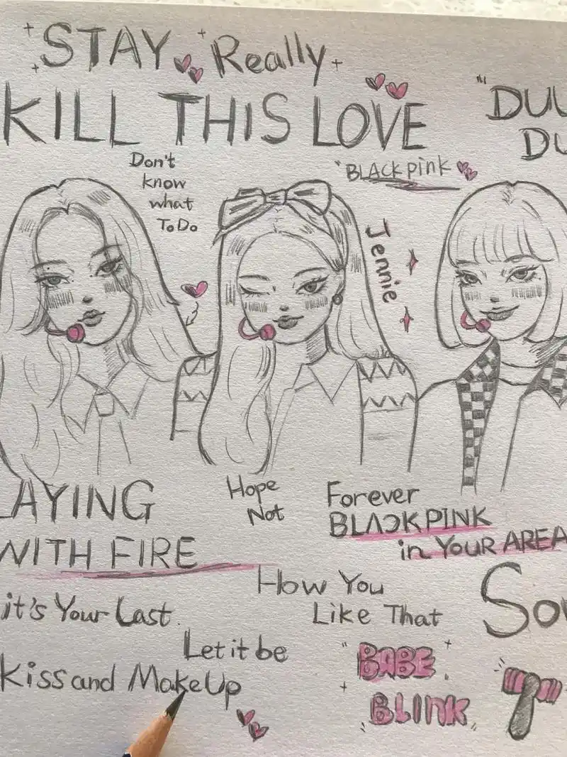 今天是"粉墨唱歌给你听",画了blackpink全员舞台