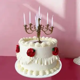 蛋糕模型仿真2021新款网红复古烛台创意流行定制塑胶假样品展示