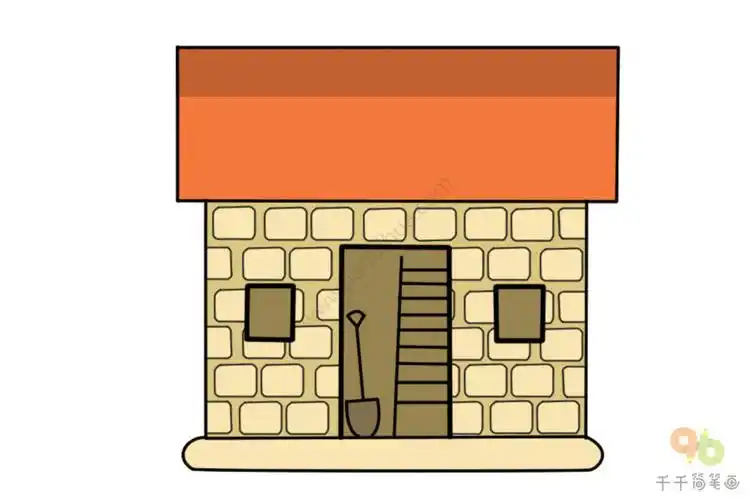 砖房子简笔画