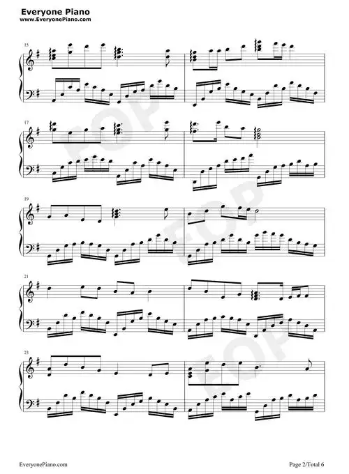 一条大河-完美独奏版-我的祖国-上甘岭插曲五线谱预览2-钢琴谱文件