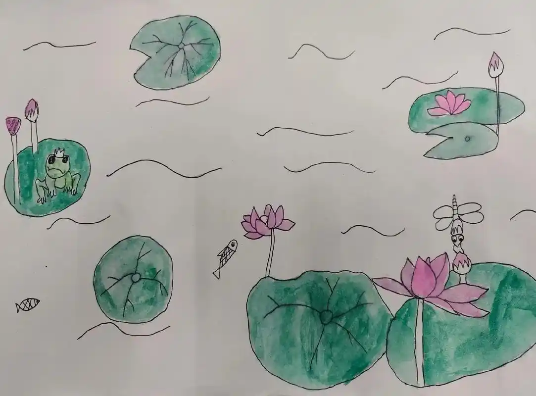 简笔画创作《小荷才露尖尖角》 - 抖音