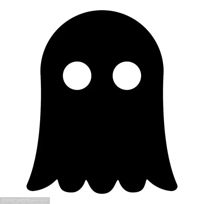 幽灵图标黑色插图平面风格简单的图像