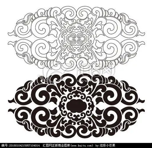 莲瓣花纹古代纹样木雕石雕图案