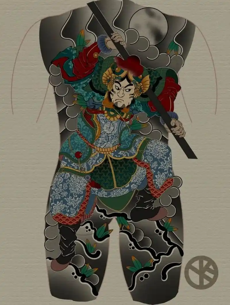 老传统满背满背 日式老传统满背纹身手稿