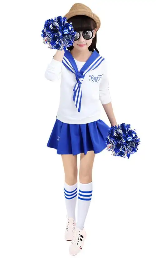小学生校服儿童啦啦操啦啦队少儿舞台表演服足球宝贝拉拉队服长袖