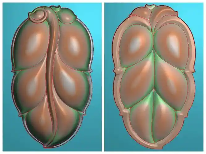 1260树叶叶子正反面双面浮雕精雕jdp灰度bmp玉雕