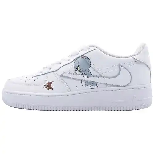 nikeairforce1倒勾猫和老鼠手绘diyaf1纯白空军一号球鞋板鞋