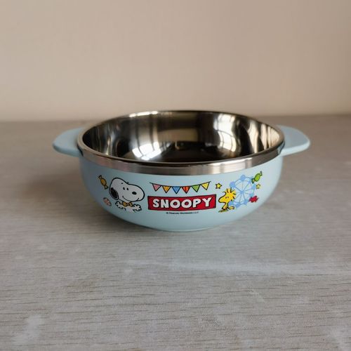 清仓乐扣乐扣史努比不锈钢双耳碗大号辅食碗汤碗幼儿园儿童饭碗