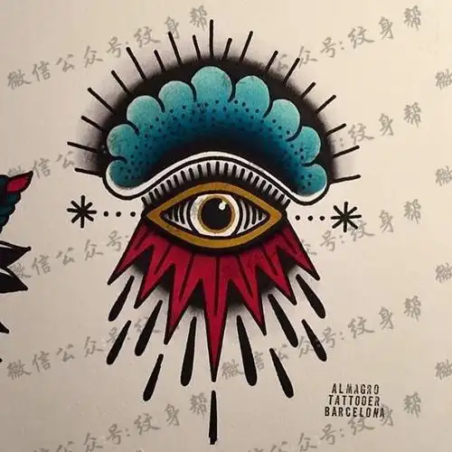 27张关于眼睛纹身手稿图案欣赏