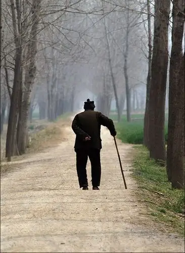 《题:老父背影图》