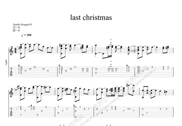 last christmas吉他谱_押尾桑_d调指弹 - 吉他世界