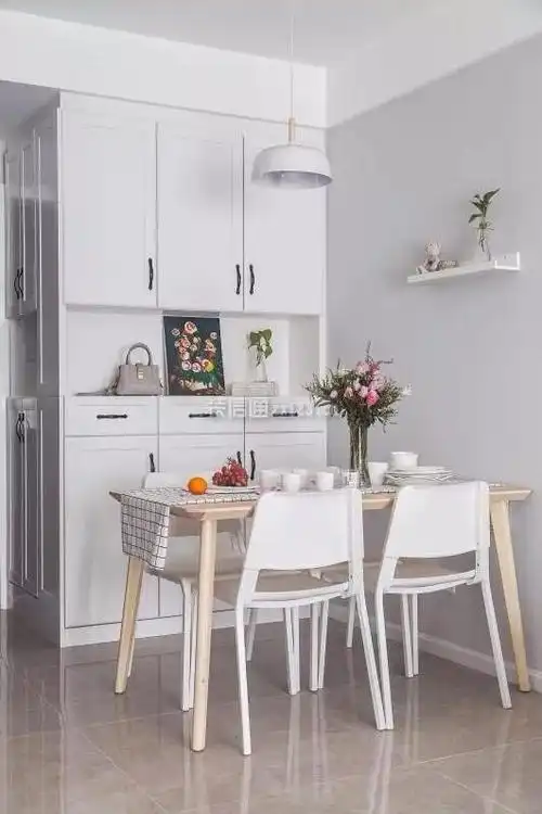 2019北欧风格餐厅白色餐边柜装修图片大全