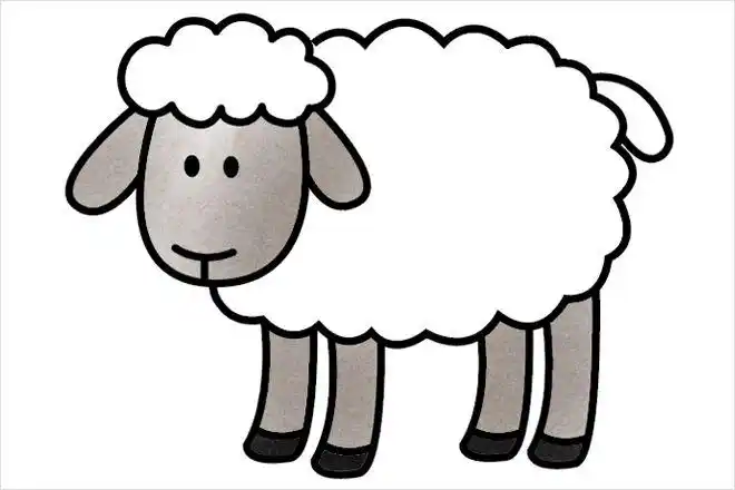 怎么一步一步教小孩子画简单可爱的卡通绵羊(步骤图解)