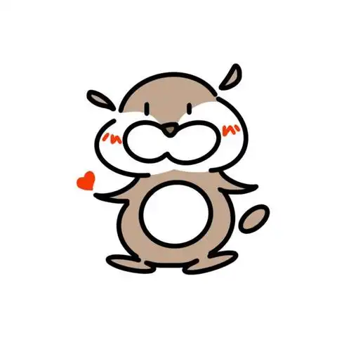 萌萌哒的水獭简笔画,只要三个颜色,手账素材,快点来收了它吧~_网易