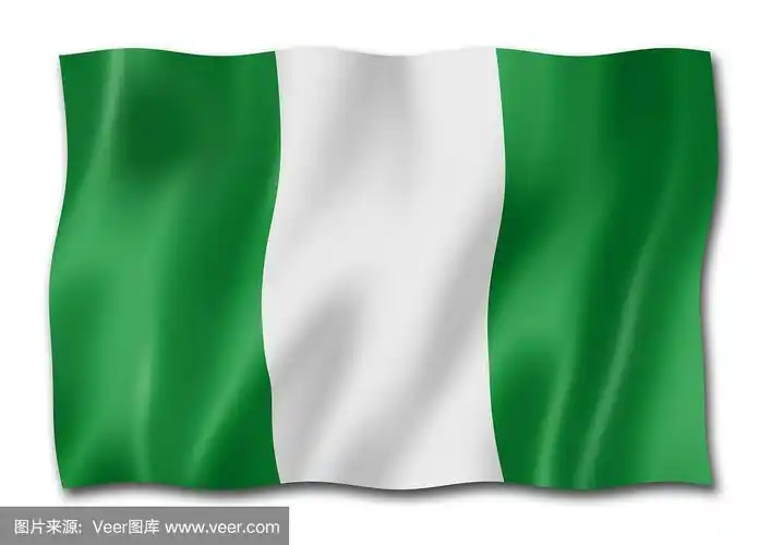 尼日利亚国旗孤立在白色